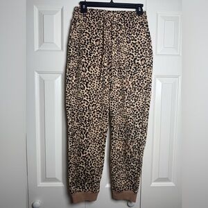 Zenana Women’s 100% Cotton Leopard Print Joggers Sweatpants Size Small